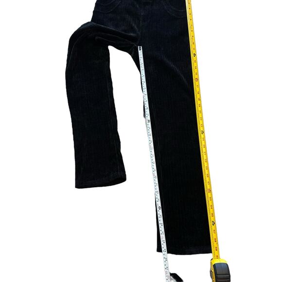 Womens Pants Size Small Medium Black Pull On Corduroy Ribbed Classic Minimalist - Picture 2 of 8